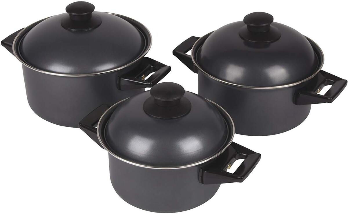 Bo-Camp Rondo Topfset, 3-teilig, Kohlenstoffstahl