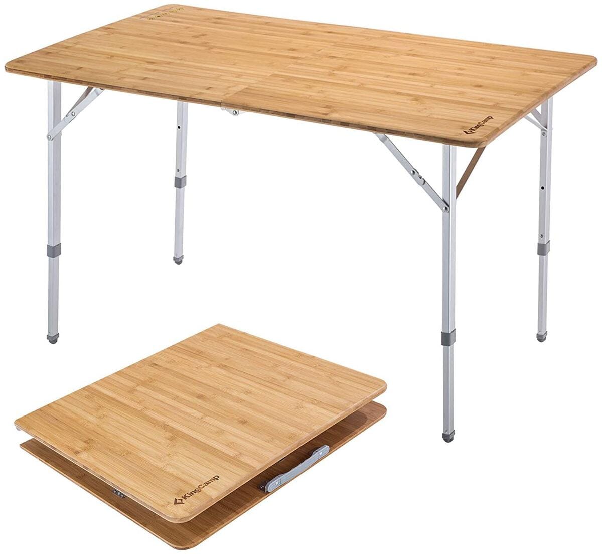 KingCamp Bamboo XL Campingtisch, 120x70cm