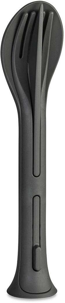 Koziol Klikk Pocket Besteckset, 3-teilig, nature ash grey