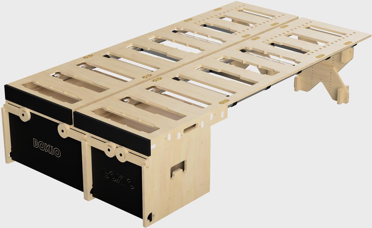 BOXIO RACK Modulare Campingbox inkl. Bett, Gr. M