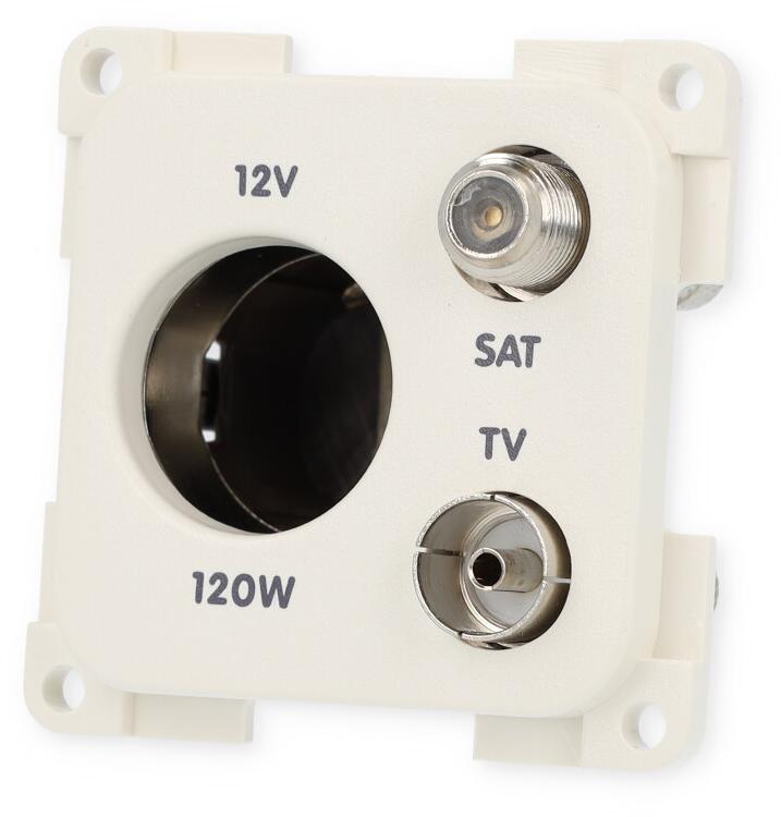 Inprojal System 10.000 Kombi-Steckdose 12V-Norm/TV/Sat, weiß