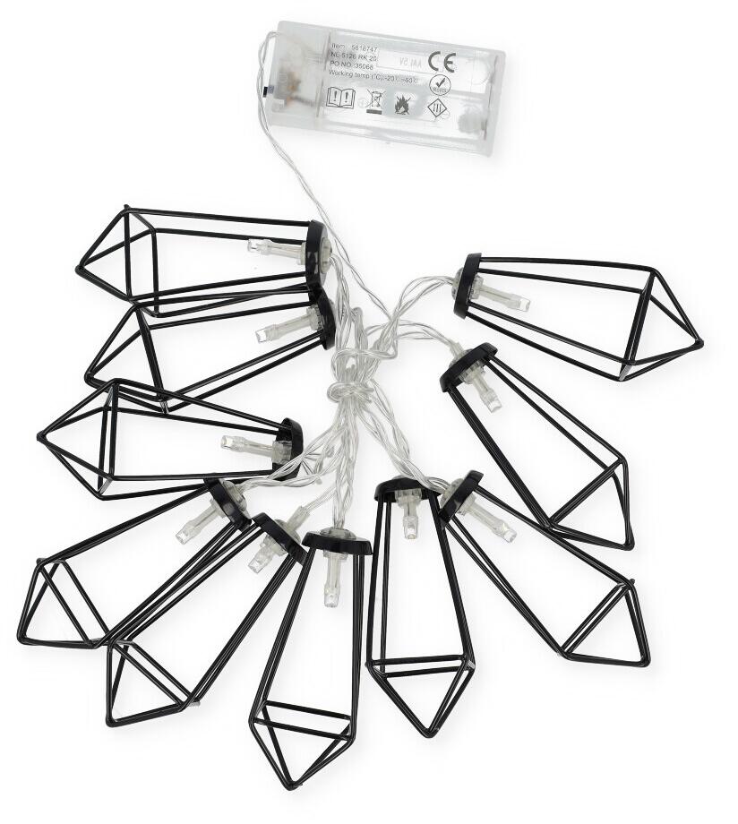 Bo-Camp Galvin Lichterkette, 10 LED, 125cm, schwarz