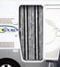 Arisol Chenille Flauschvorhang, 56x185cm, grau/weiß, ideal für Caravans