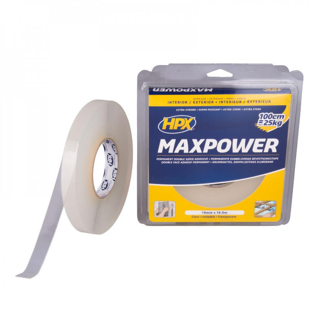 HPX Max Power Montageband, doppelseitig, transparent, 19mm, 16,5m
