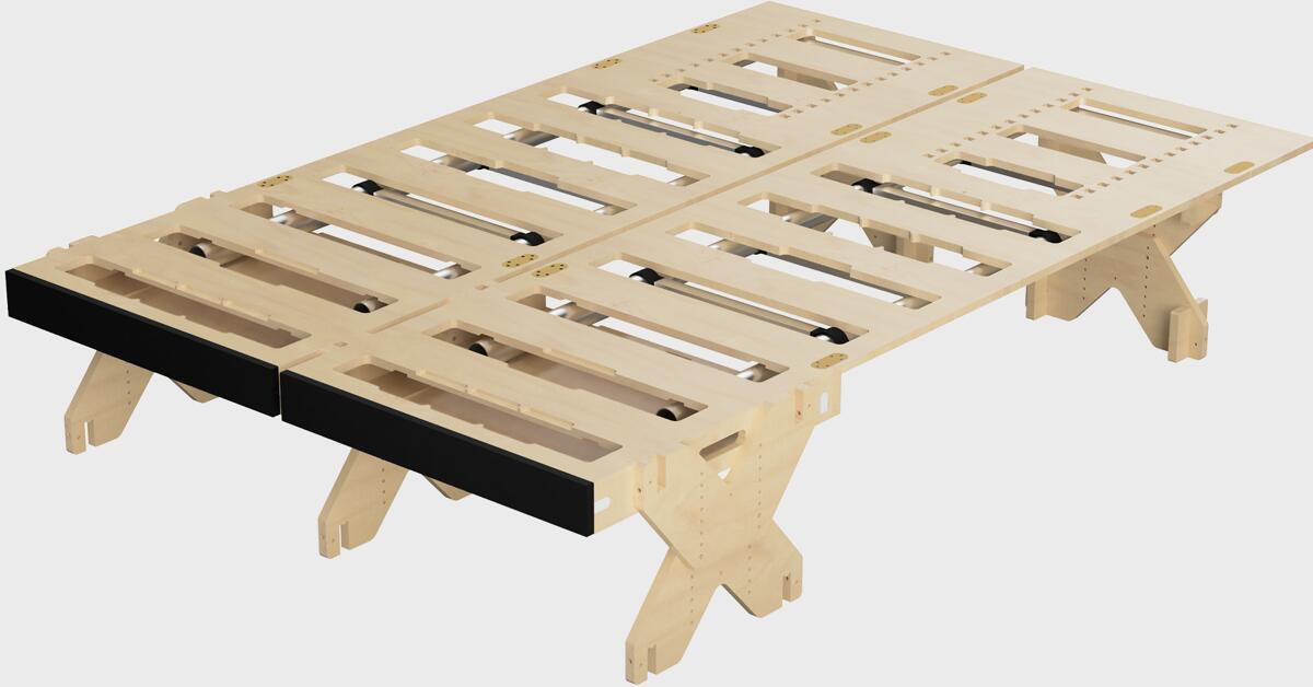 BOXIO RACK Modulares Campingbett inkl. Fuß-Set, Gr. XL