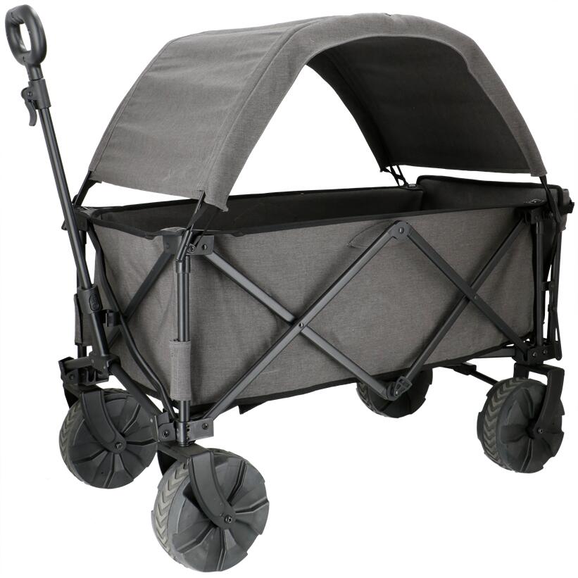 Travellife Bollerwagen mit Dach, klappbar, grau