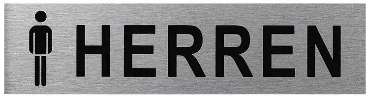 Pro Plus Aluminium Türschild 160x40mm "Herren"