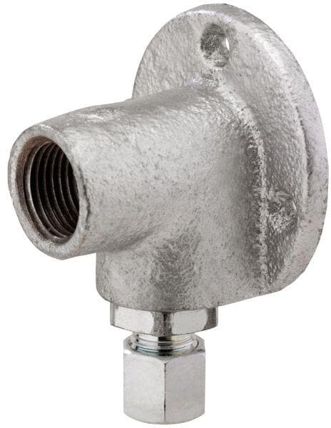 GOK Anschlusswinkel, mit Wandflansch Aufputz (für Gassteckdose Rp1/2 x RVS8), silber