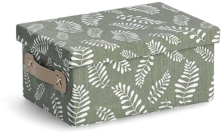 Zeller Leaves Aufbewahrungsbox, Baumwolle/Polyester, 28x19x13cm