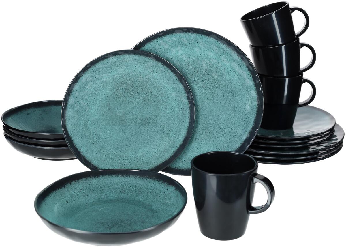 Camping Wagner Apatit Geschirrset, 16-teilig, Pearl/Mint bei Camping Wagner Campingzubehör