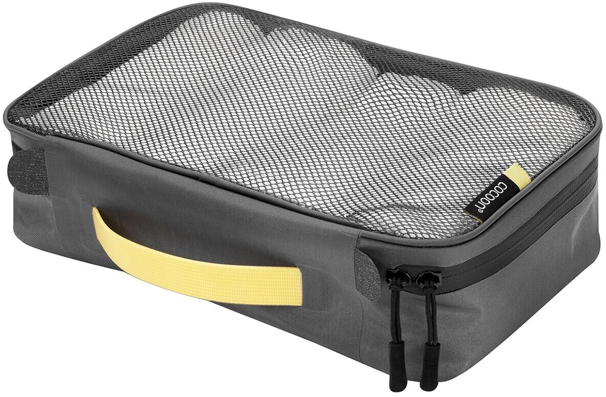 Cocoon Packbeutel mit laminiertem Netzdeckel, 28x18x8cm, grau/gelb