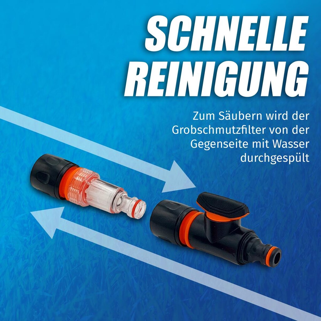 Accessori Caravan Majocomptec Set Serbatoio Acqua Camper MaJoCompTec CONNECT -30 - Adattatore 3 Pin Con Filtro Per Caravan Connettore Gardena Per Camper