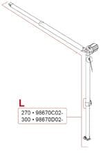Spannstange + Stützfuß links für 2,7m Markisenlänge - Fiamma Ersatzteil Nr. 98670C02- - passend zu Fiamma F35 Pro 2013