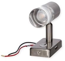 Carbest LED-Spot mit Touch-Schalter, USB-Port, 2W, Nickel gebürstet