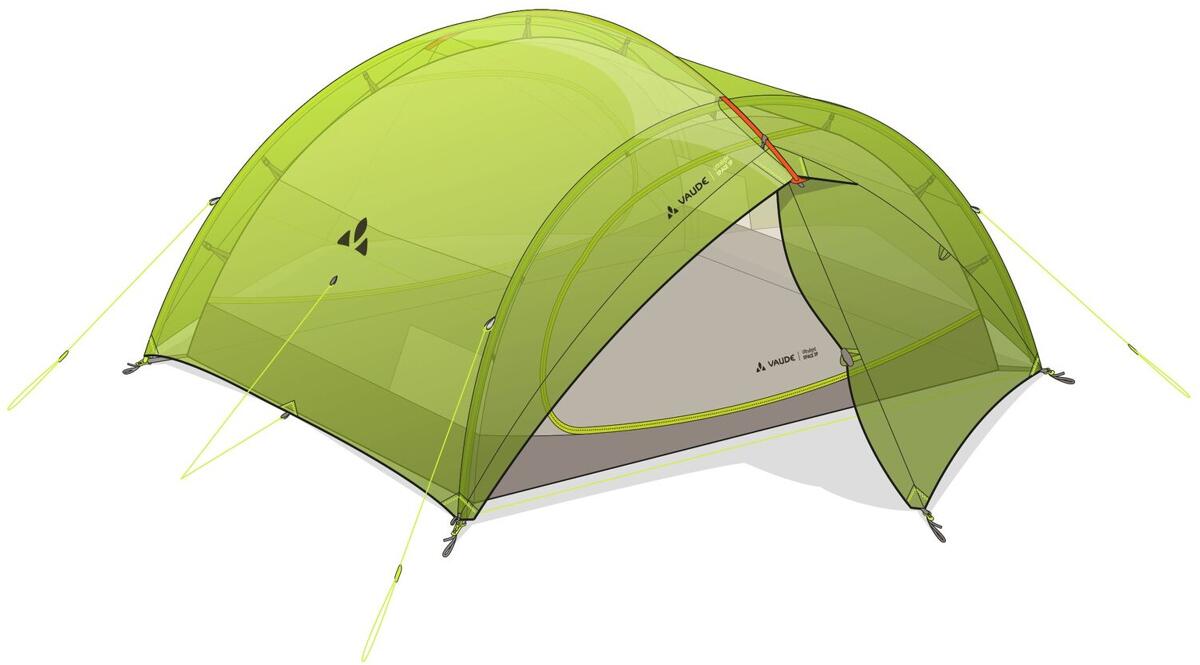 Vaude Ultralight Space Kuppelzelt, 3-Personen, 220x325cm, grn bei Camping  Wagner Campingzubehr