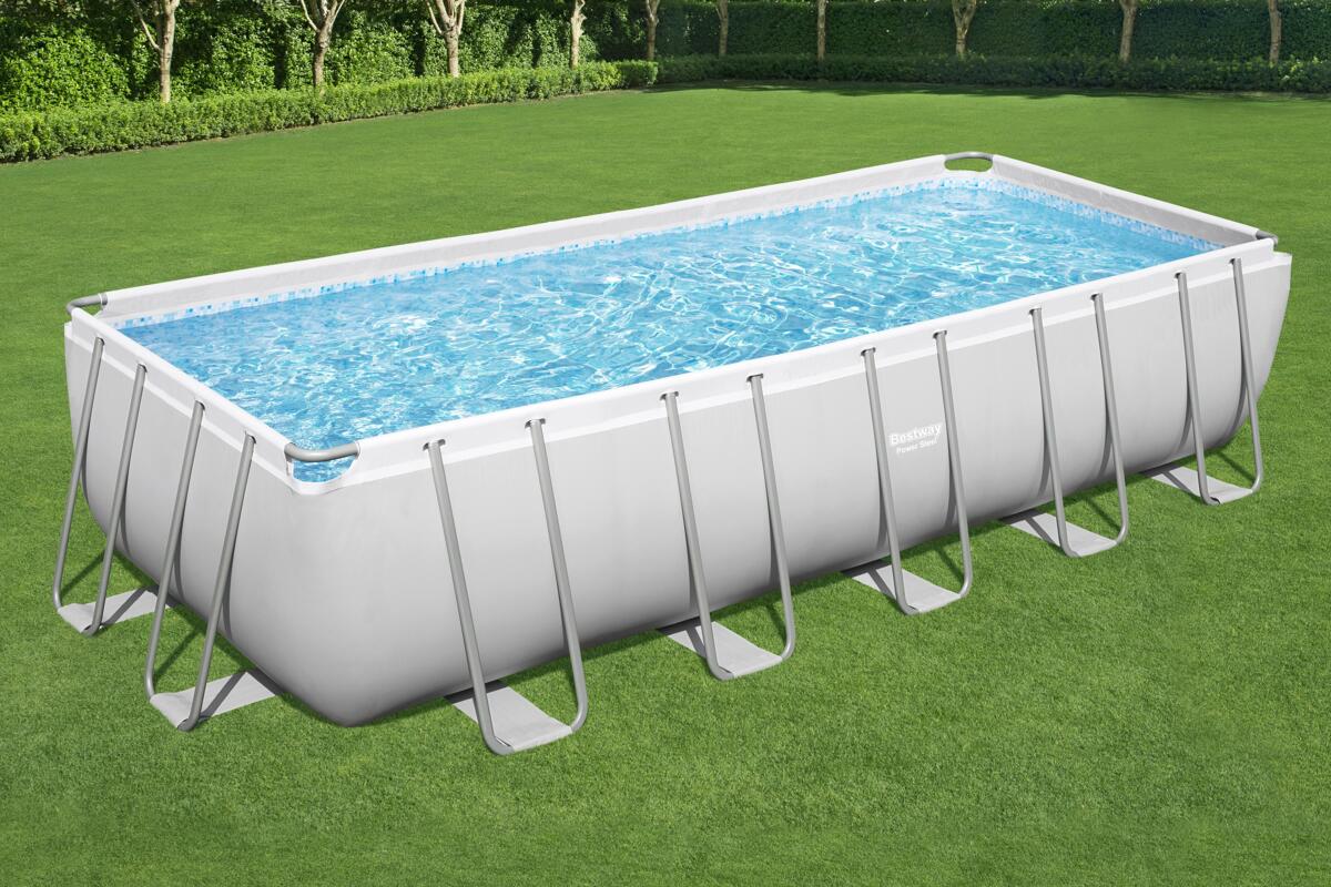 Bestway Power Steel Frame Pool KomplettSet, rechteckig, inkl