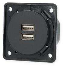 Berker Integro FLow/Pure Doppel USB-Ladesteckdose, 12V, schwarz