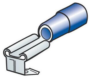 Lampa Doppel-Flachstecker für 6,3mm Steckgehäuse, blau, 10er Pack