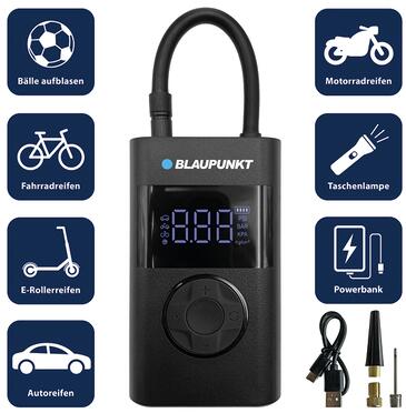Blaupunkt Akku Luftpumpe, LCD-Anzeige, Powerbank, USB-A, bis 2 A