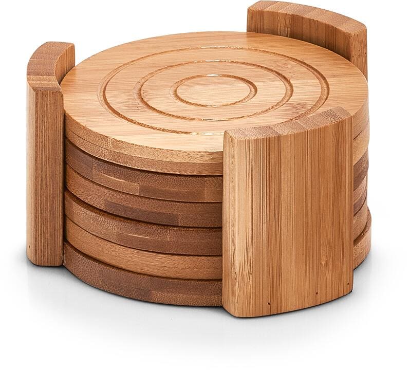 Zeller Glasuntersetzer-Set, 7-teilig, Bambus