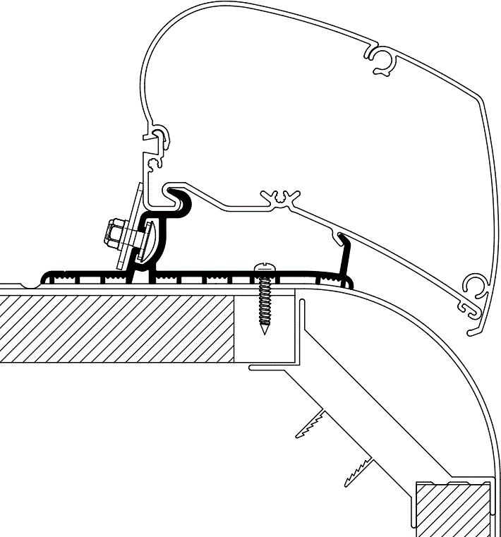 Thule Omnistor 9200/6300 Adapter für Autosleeper 2013, 350cm