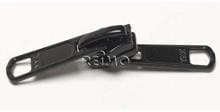 Doppelzipper für Reißverschluss, schwarz, 5mm, 5er-Pack