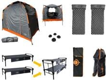 Disc-O-Bed Komfort Single XLT Feldbett Bundle mit Zelt, 2 Personen