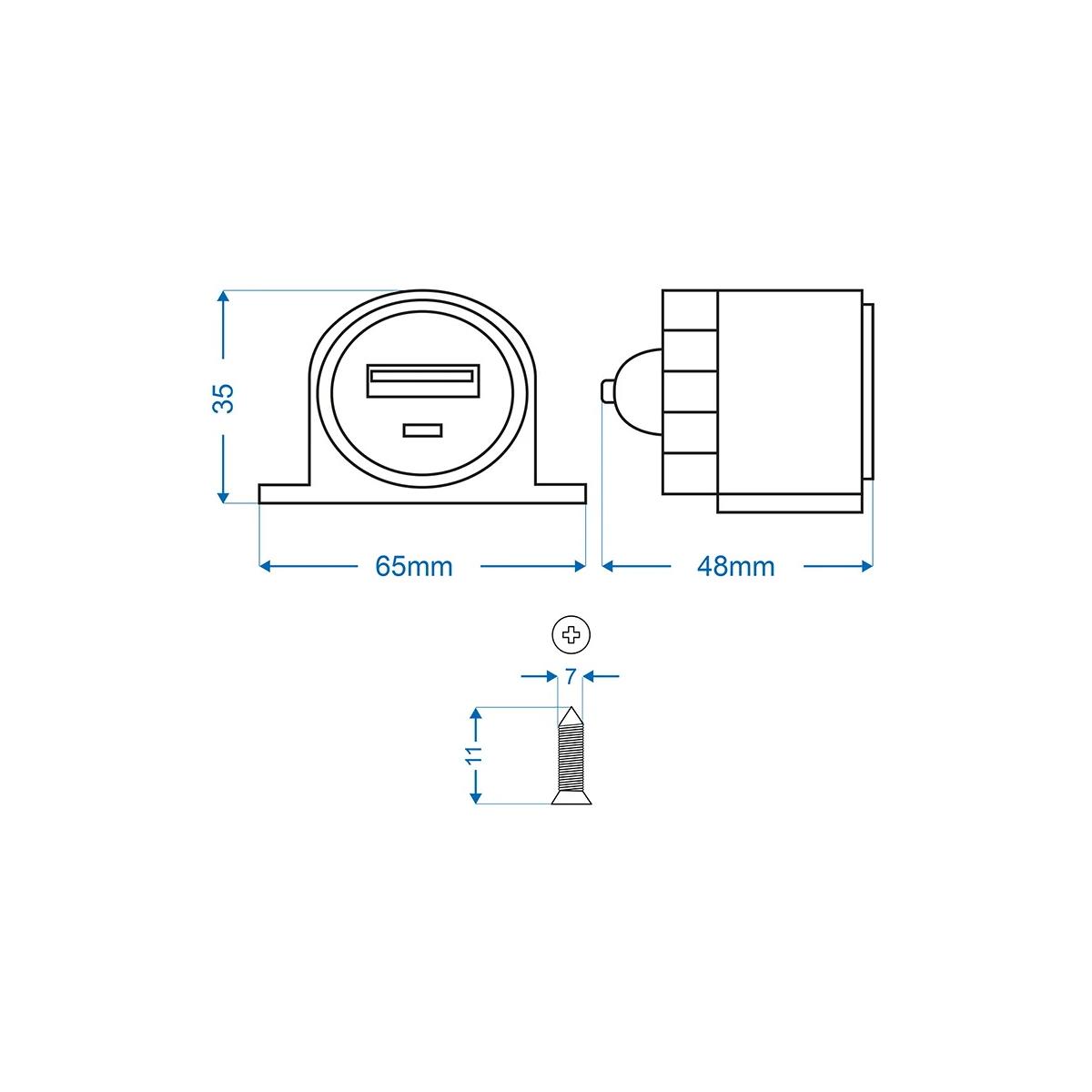 Pro Plus USB-A Aufbau-Steckdose, 2100mA, 12V/24V bei Camping