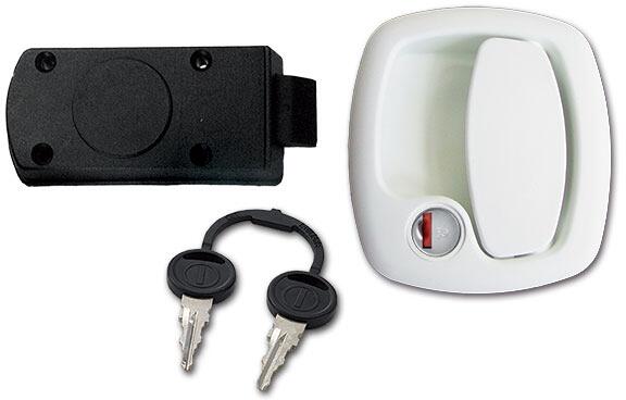 FAP 1200 Klappenschloss, System ZADI, inkl. Schlüssel & Zylinder, weiß, komplett