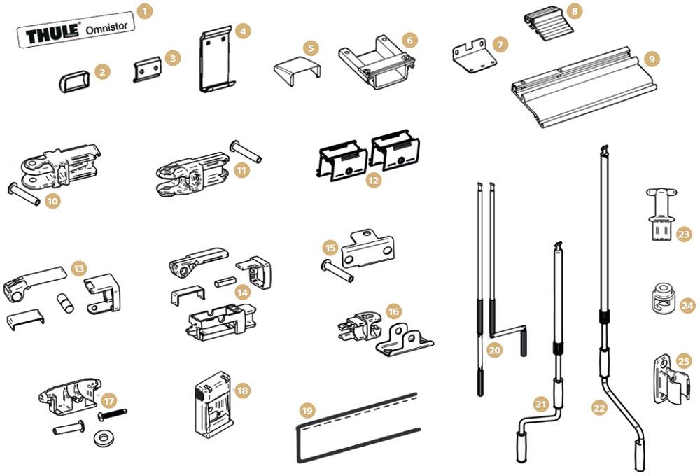 Einzugskeder für Frontblende 6mx5mm, schwarz - passend zu Thule Safari Room / Residence / Panorama