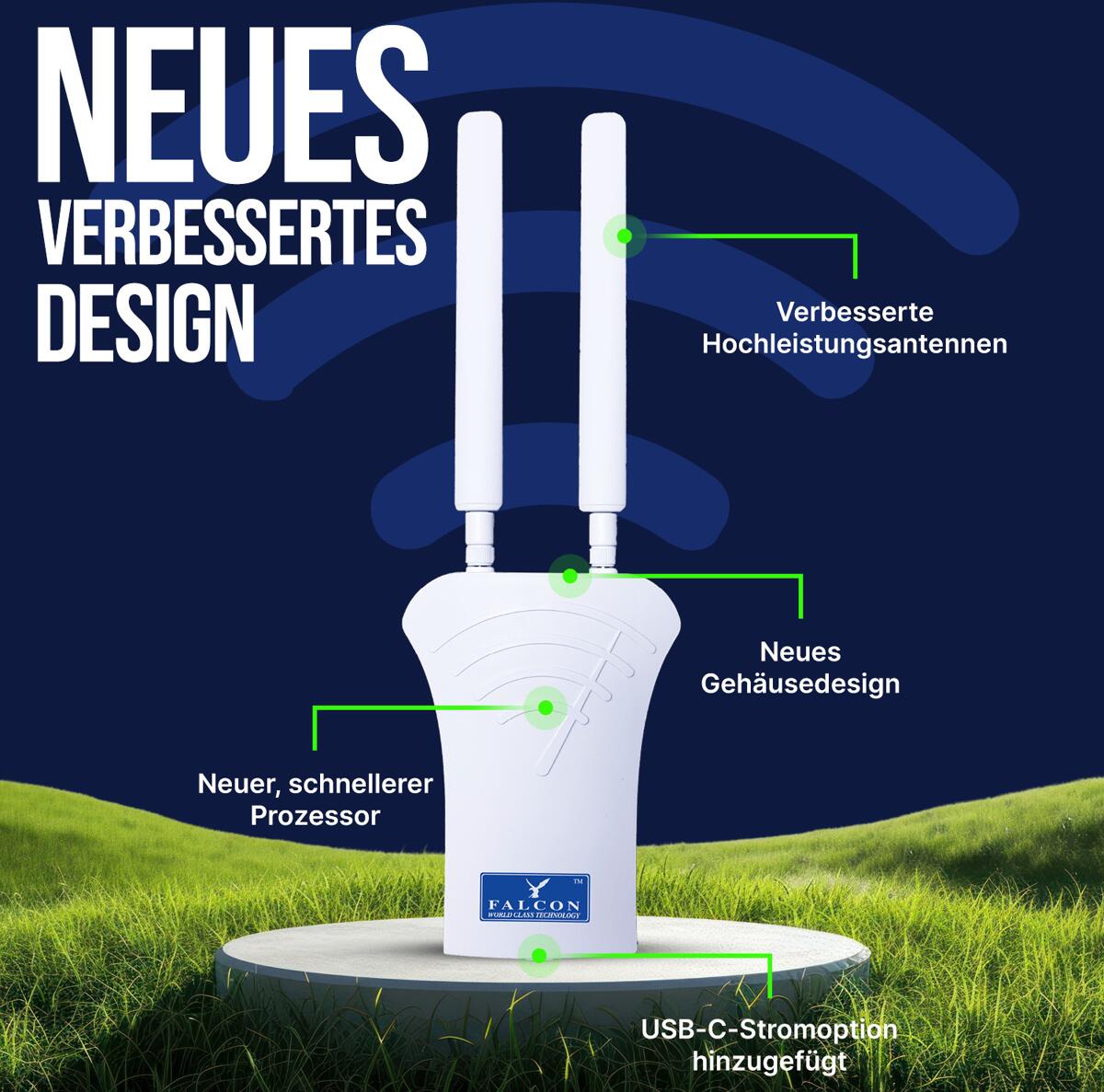 Falcon 4G Combo V3 LTE Außenantenne Deluxe inkl. integriertem 150Mbit/s ...