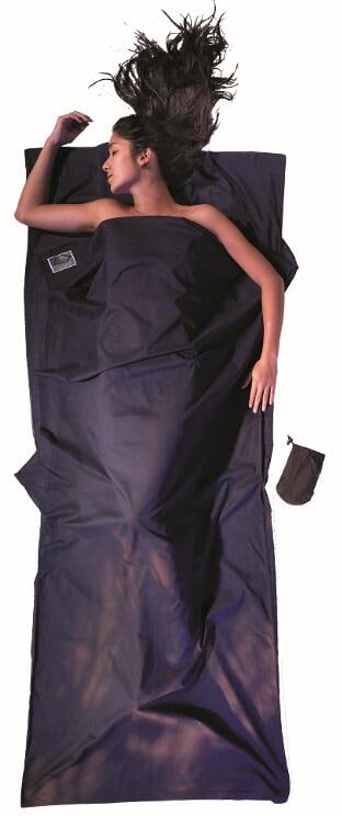 Cocoon Leicht-Reiseschlafsack, 220x90cm, ägyptische Baumwolle, dunkelblau