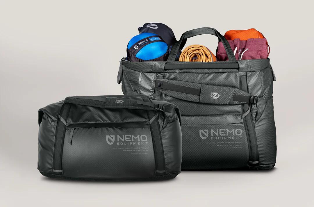 Nemo Double Haul Convertible Duffel Doppelfunktions-Reisetasche und Tragetasche, 70L, Goodnight Black