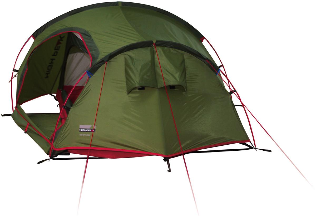 High Peak Sparrow Campingzubehör 260x200cm, Wagner Camping bei Zelt, Fiberglas, 2-Personen, pesto/rot