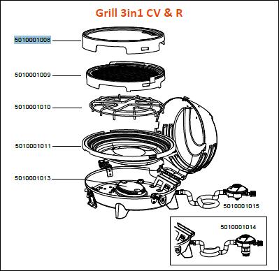 Griddle Campingaz Ersatzteil Nr. 5010001008 für Grill 3in1 CV&R bei