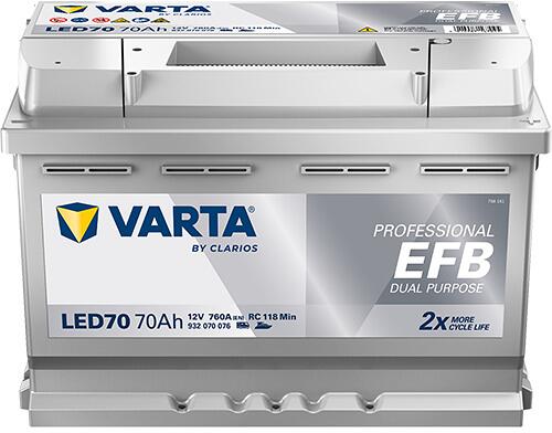 VARTA LED 70 Professional Deep Cycle Blei-Säure Batterie, 70Ah