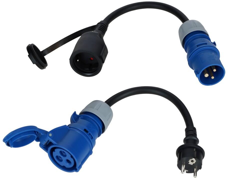 Camping Wagner VoltMade Basic Adapterkabel CEE-Schuko / Schuko-CEE, 40cm,  2er-Set bei Camping Wagner Campingzubehr
