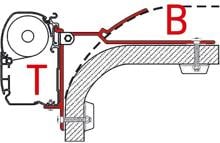 Universaladapter T, 8cm - Fiamma Ersatzteil Nr. 02437-01 - passend für F45 Dachmarkisen