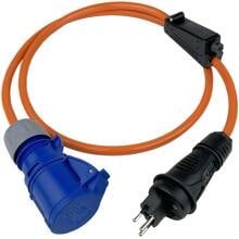 Weingärtner CEE-Adapterleitung H07RN-F 3G2,5, Schweiz - SEV Typ 13, 10A/250V, 3-polig, 16A/250V, 1,5m, orange