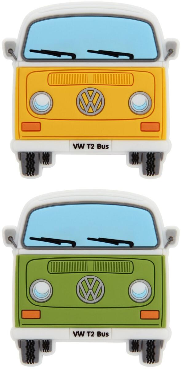VW Collection VW T2 Bus Softmagnet, 2er-Set, Orange & Grün