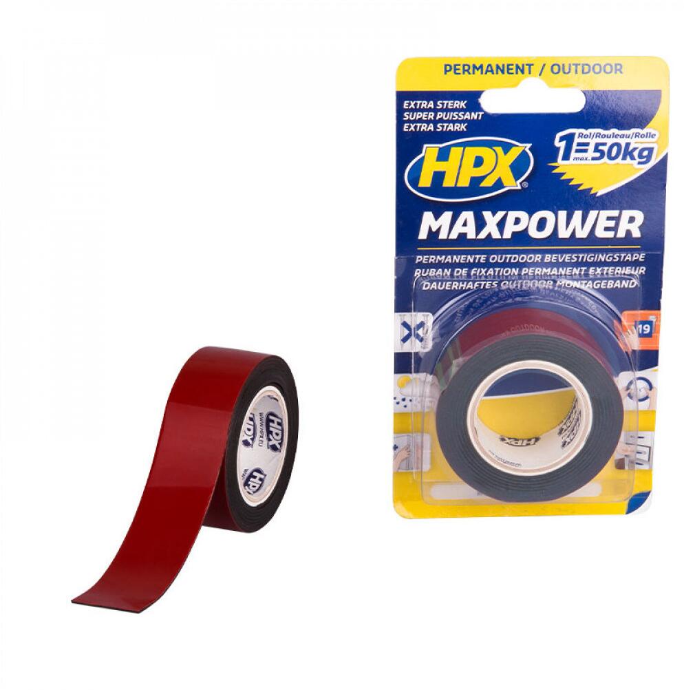 HPX Max Power Montageband, doppelseitig, schwarz, 25mm, 1,5m