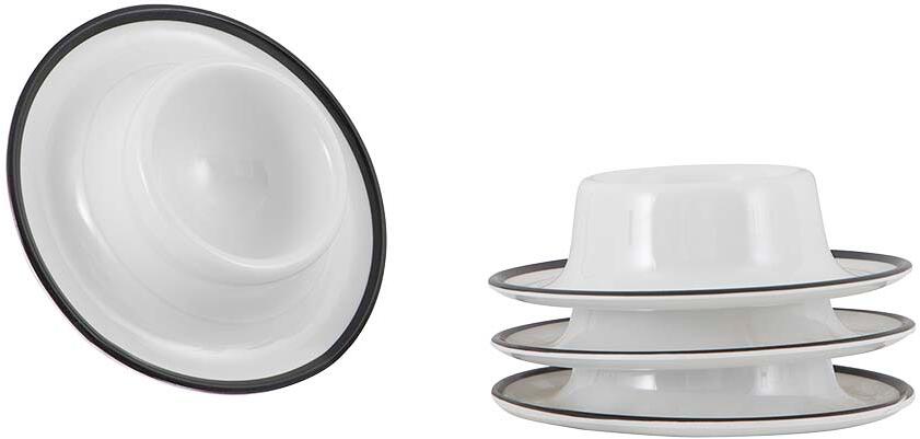 Gimex Linea Line Eierbecher, 4er Set, schwarz