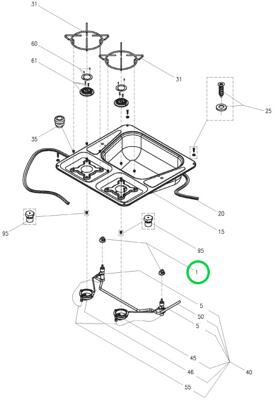 Kunststoffbuchsen - Dometic Ersatzteil Nr. 407144701/7 für CM EK2000-I, 2 Stück, grau