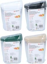 ALPINA Lebensmittelspender, 1,25/0,85/0,6/0,45L, 4er Set, farblich sortiert