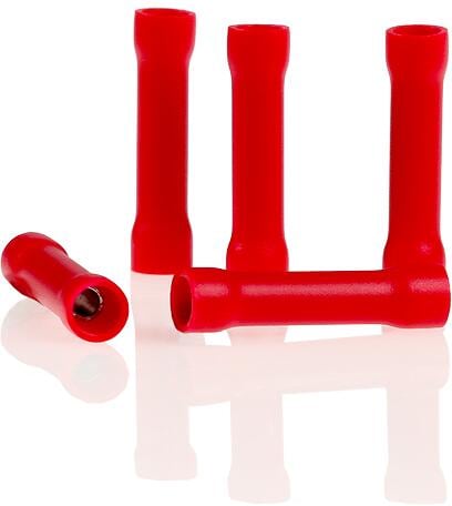 Alca Cable Connect Stoßverbinder Teilisoliert, 4,0mm, 10er-Pack, rot