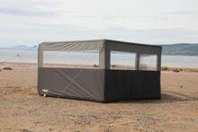 Vango AirBeam Windbreak 3 Panel Elements ProShield, aufblasbarer Windschutz, Länge 200cm, Shadow Grey