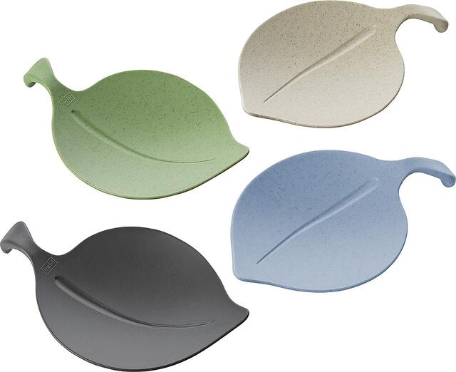 Koziol Leaf-On Schale 4er Set, sand/grau/grün/blau