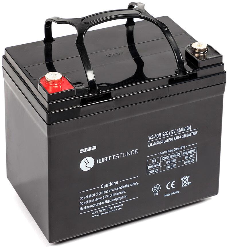 WATTSTUNDE AGM12-33 AGM-Batterie (VRLA), 12V, 33Ah