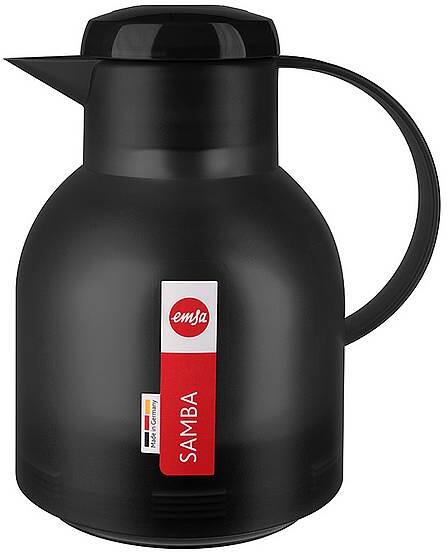Emsa Samba Isolierkanne Quick Press, 1L, schwarz