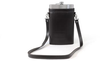 Origin Outdoors Buddy Flachmann mit Umhängetasche, 1,8L, schwarz